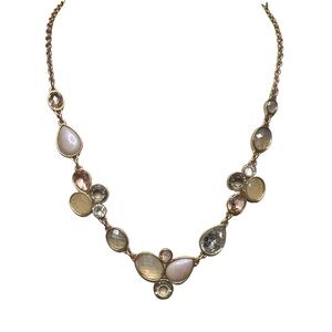 Ann Taylor LOFT Dainty Bib in Pink and Rose Gold Tone
